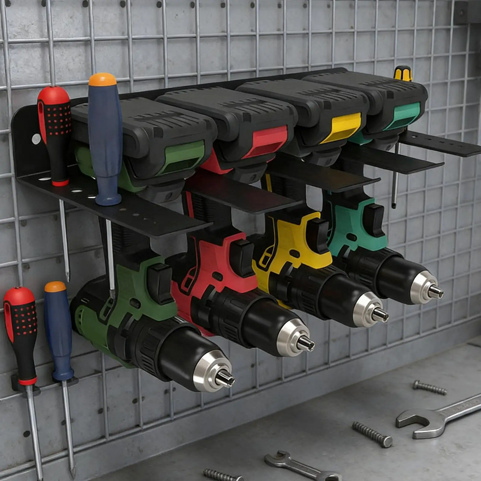 Electric Drill Hanger Wall Tools Organizer Rack for Garage Storage Organizer Workshop Tool Room