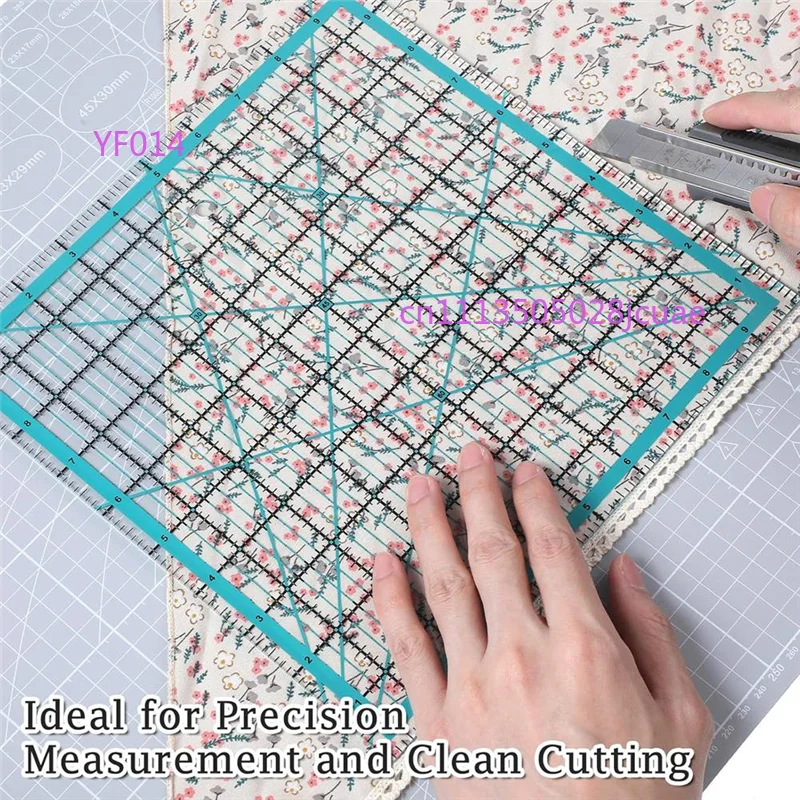 A76X Creative Grid Quilting Rulers 5Pcs Square Acrylic Quilting Templates with Non Slip Rings for Sewing Craft DIY