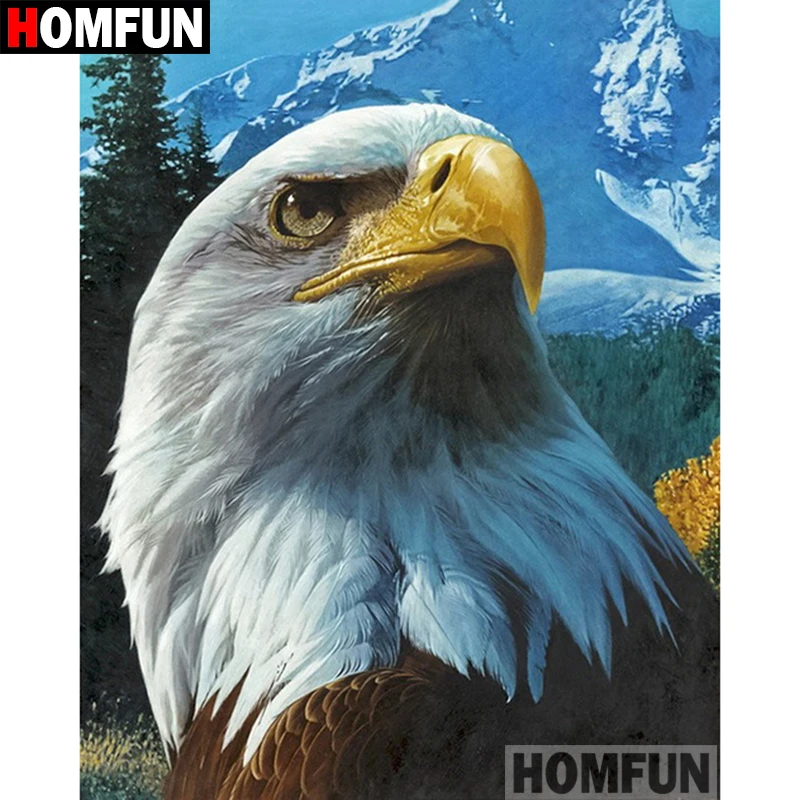 

HOMFUN 5D DIY Diamond Painting Full Square/Round Drill "Animal eagle" 3D Embroidery Cross Stitch gift Home Decor A02173