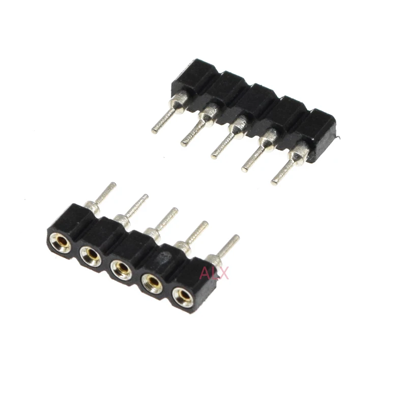 10Pcs 1X5 Pin Enkele Rij Ronde Vrouwelijke Pin Header 2.54Mm Toonhoogte Strip Connector Socket 5 P 5PIN 5 pin Voor Pcb Board Arduino