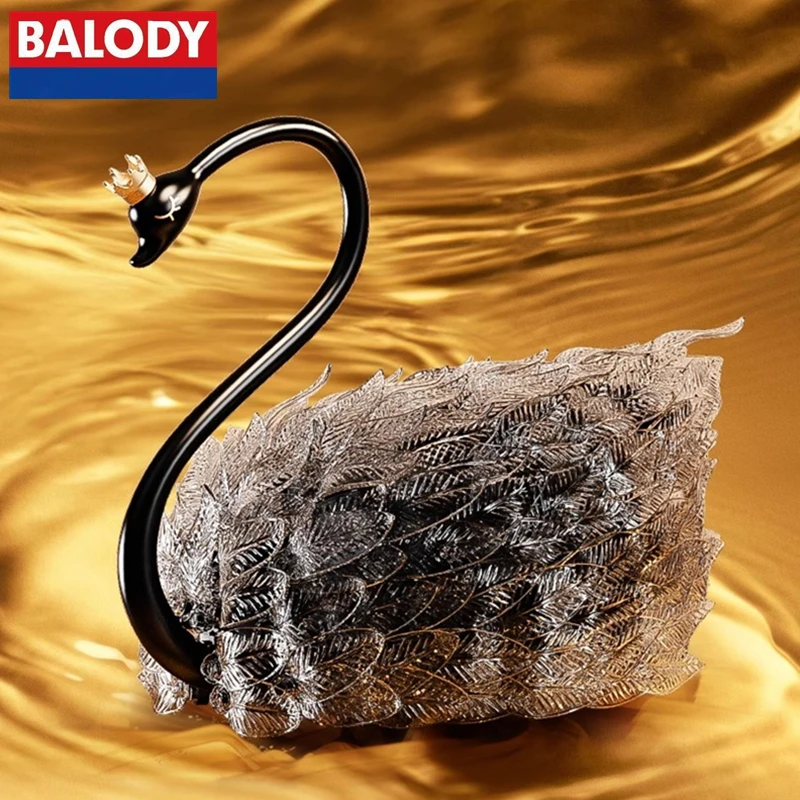 BALODY Black Swan Building Blocks Valentine's Day Confession Gift Kawaii Girls Assembly Children's Toys Desktop Ornaments