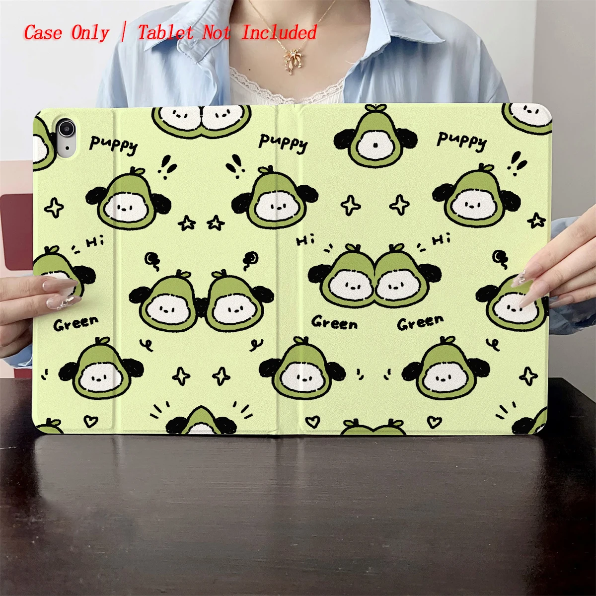 

2025 Green pear-shaped dog head print pattern - suitable for multiple Apple tablet computer cases such as iPad/iPad pro/iPad air