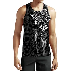 Vintage Men's Gothic Style Tank Tops Summer Sleeveless 3D Print Viking Top Man Clothing Loose Casual Hot Hip Hop Streetwear Vest