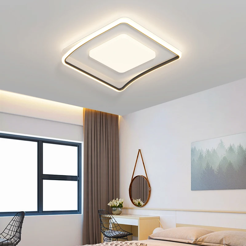 Plafonnier nordique moderne pour chambre à coucher, lustres simples, salon géométrique créatif, luminaire de table à manger, lampe pour la maison