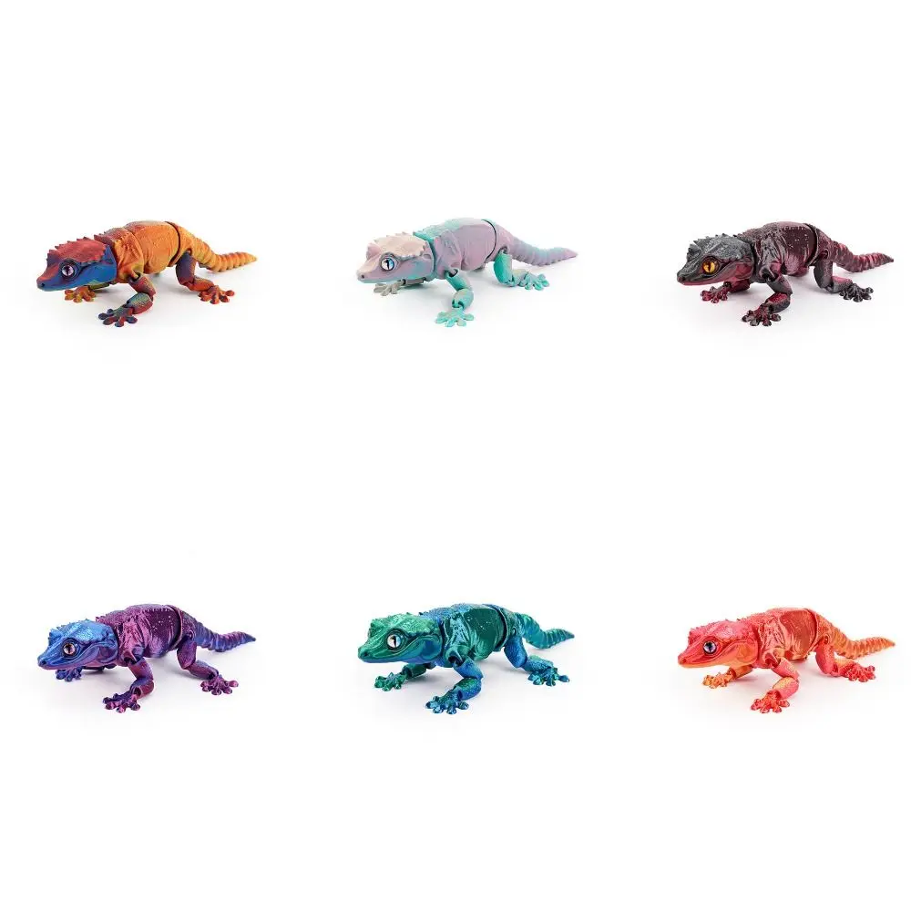 

PLA Plastic 3D Printed Lizard Model 17cm Multi-jointed Lizard Desktop Ornaments Movable 6 Colors Animal Simulation Model
