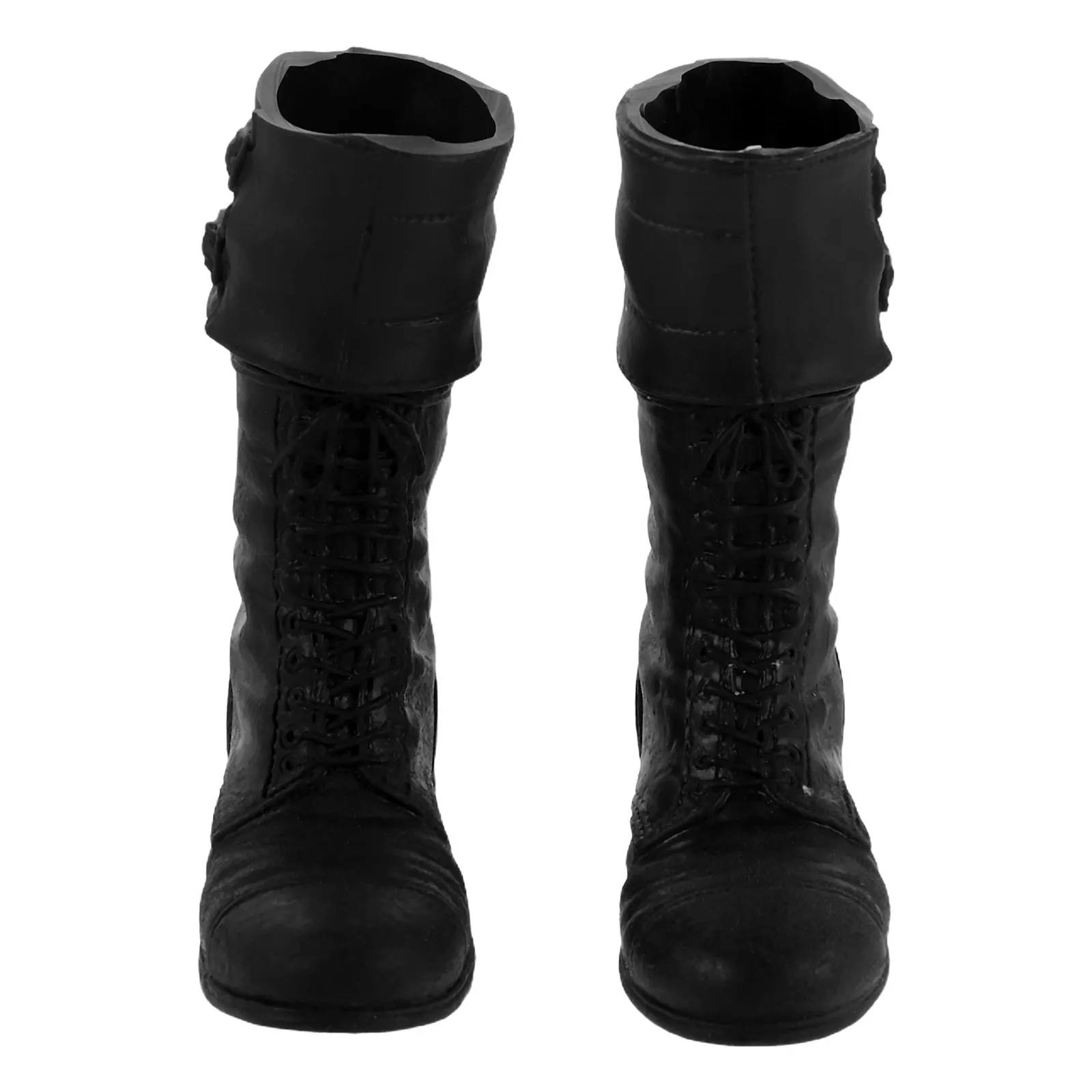 1 Pair Mini For 1/6 Ball Jointed Realistic Black Military Boots Dress Up Bjd Accessories Action Figure Shoes Miniature Shoes