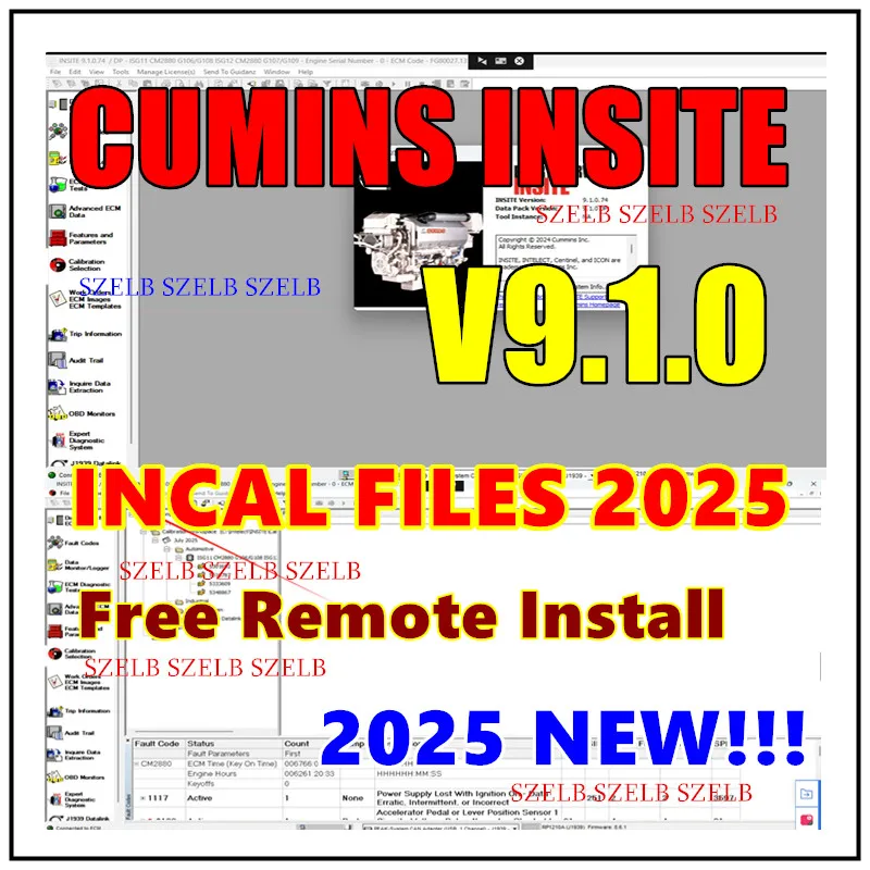Latest Cummins Insite 9.1.0 pro +2025 INCAL Files Fault Code Engine Tests for CMS Electronic Service Diagnostic Software
