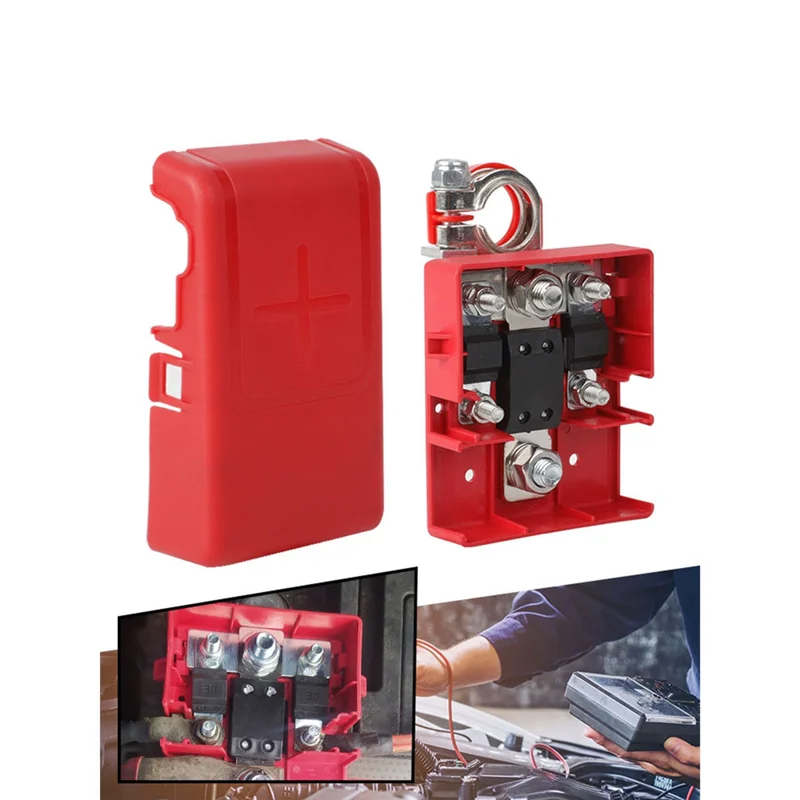 32V 400A Car Quick Release Fused Battery Distribution Terminal Clamp Connectors For 4Wds And Caravans Red