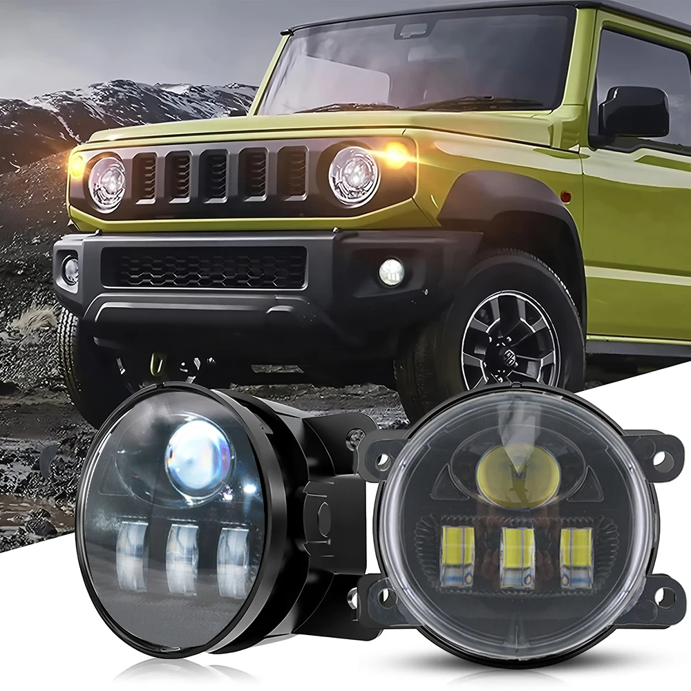Upgrade Led DRL Fog Lights 50W High Power for Suzuki Jimny JB64 JB74 2018 2019 2020 2021 2022 2023 2024 2025 Car PTF with Lens