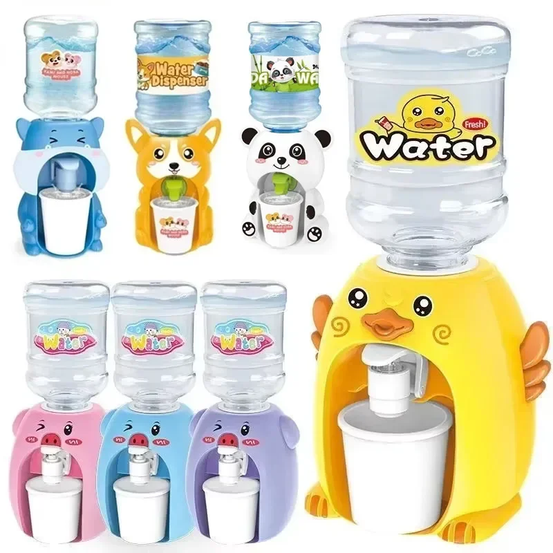 Baby Kids Mini Water Dispenser Set For Children Gift Cute Water Juice Milk Drinking Fountain Simulation Cartoon Kitchen Toys