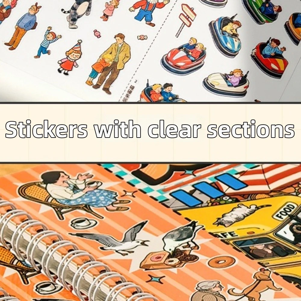 3D Miniature DIY Sticker Book Immersive Design Pocket Size Miniature Scene Stickers Lively Texture Scrapbooking Use