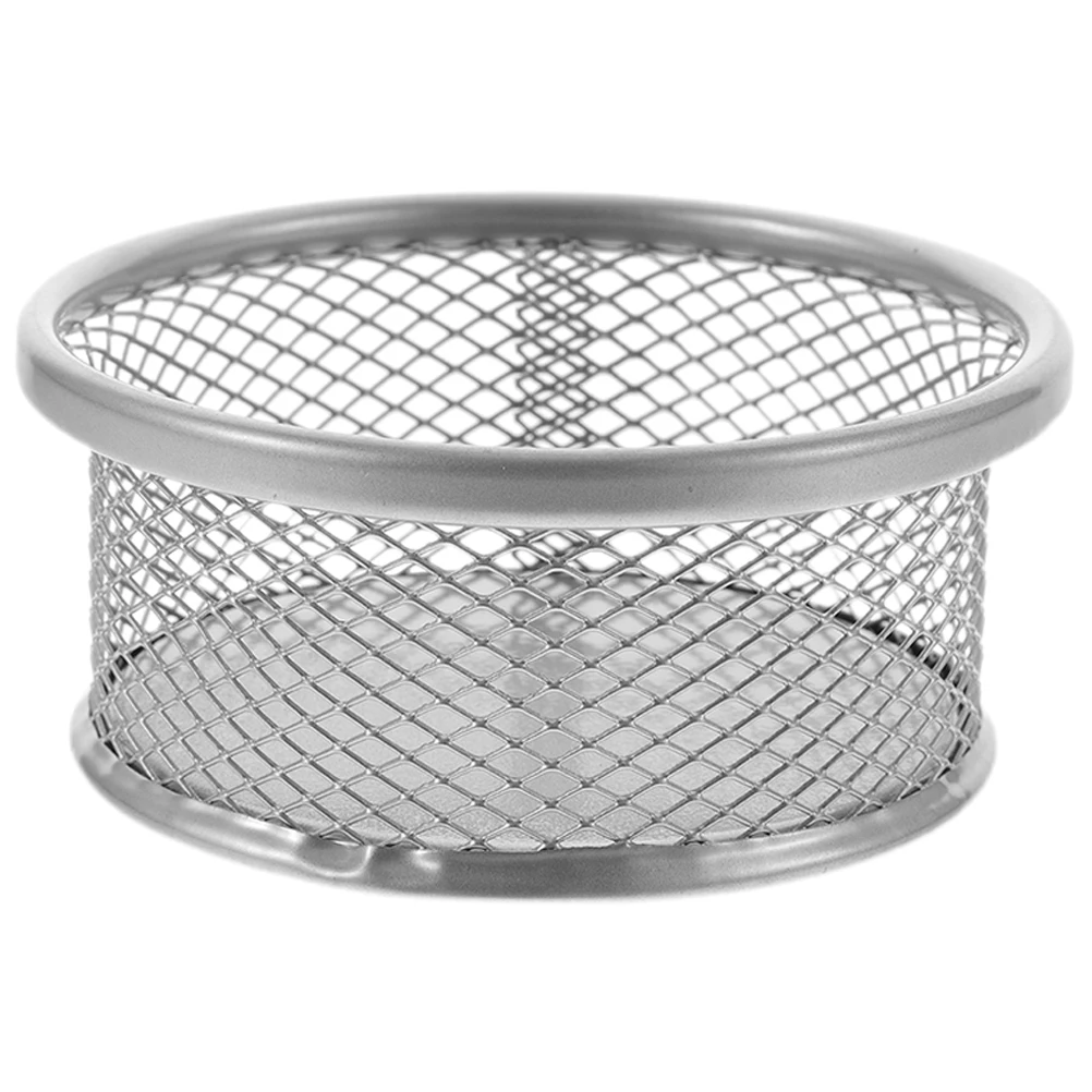 حامل مشبك ورق لسطح المكتب قابل للتكديس، منظم شبكي معدني، حاوية مشبك ورق ذات سعة كبيرة، تخزين اللوازم المكتبية