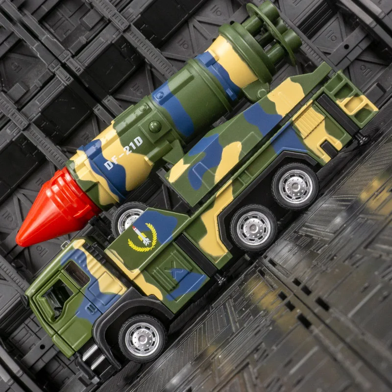 

1:50 Simulation Rocket Launcher Missile Vehicle Alloy Model Sound and Light Can Launch Military Model doors can be opened