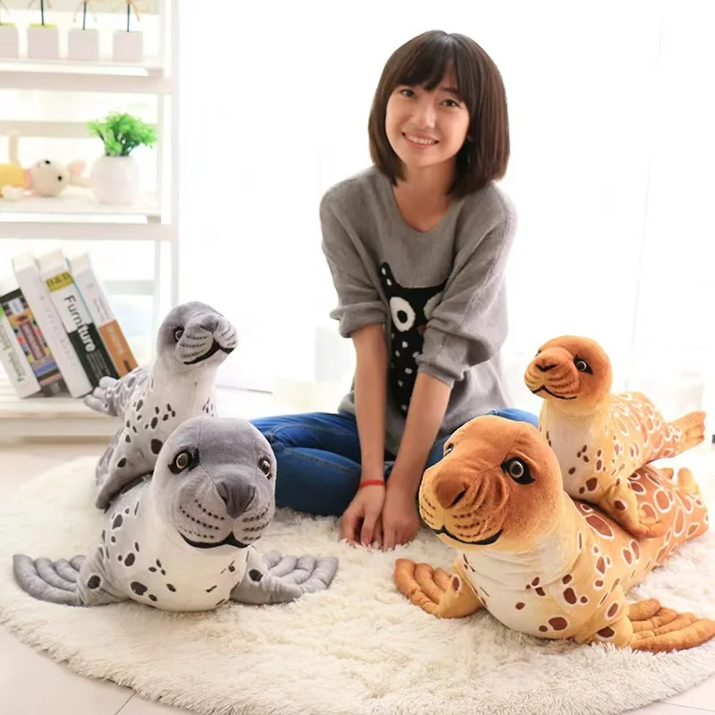 New Spotted seal Plush Toys Underwater World Zoo Plushie Simulation Soft Stuffed Animal Room Decor Pillow For BIrthday Gift