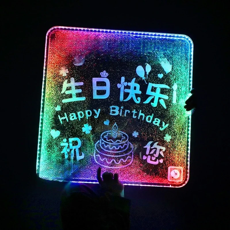 Bar luminous quicksand hand holding sign KTV large water sign happy birthday party event atmosphere led decoration