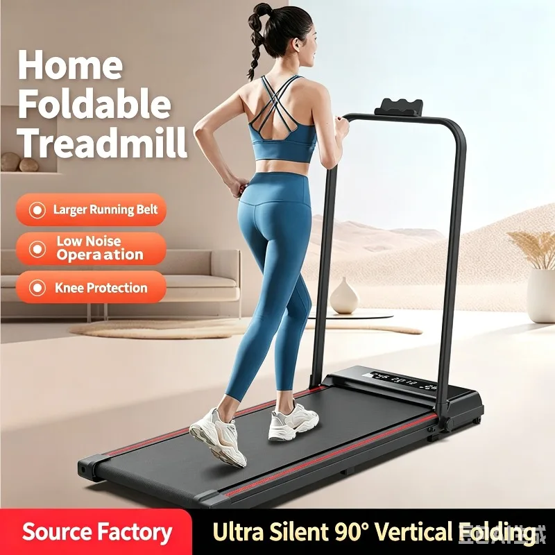 Foldable Under Desk Electric Walking Pad, Silent Mini Flat Treadmill, Portable Indoor Home Fitness Walking Machine