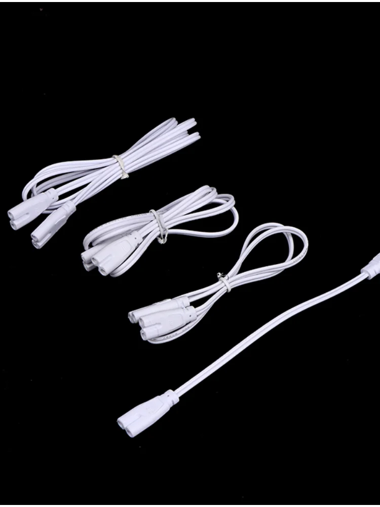 Câble de connexion pour luminaire de Tube LED, 1 pièce, connecteur de Tube LED T4 T5 T8, câble à Double extrémité à 2 broches, cordons d'extension de liaison lumineuse