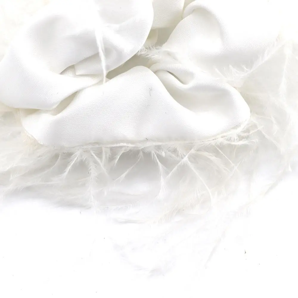 Band Head Rope Elastic Head Rope Ostrich Feather Female Hair Ties Feather Hair Rope Korean Style Scrunchies Satin Hair Ring