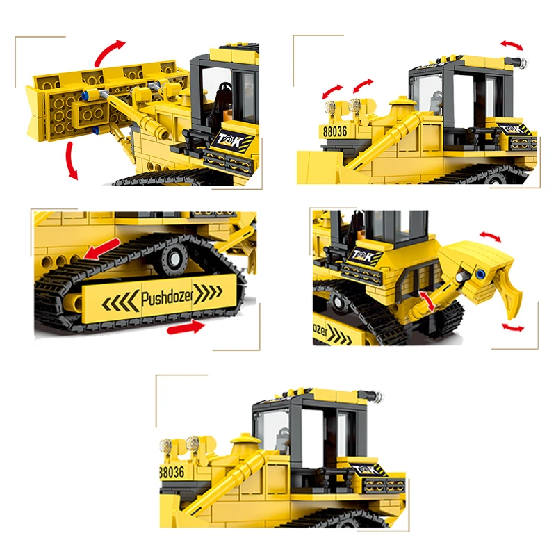 2024 City Building Bricks Engineering Construction Bulldozer Excavator Dumper Truck Model Car DIY Sets Assembly Kids Toys Gifts