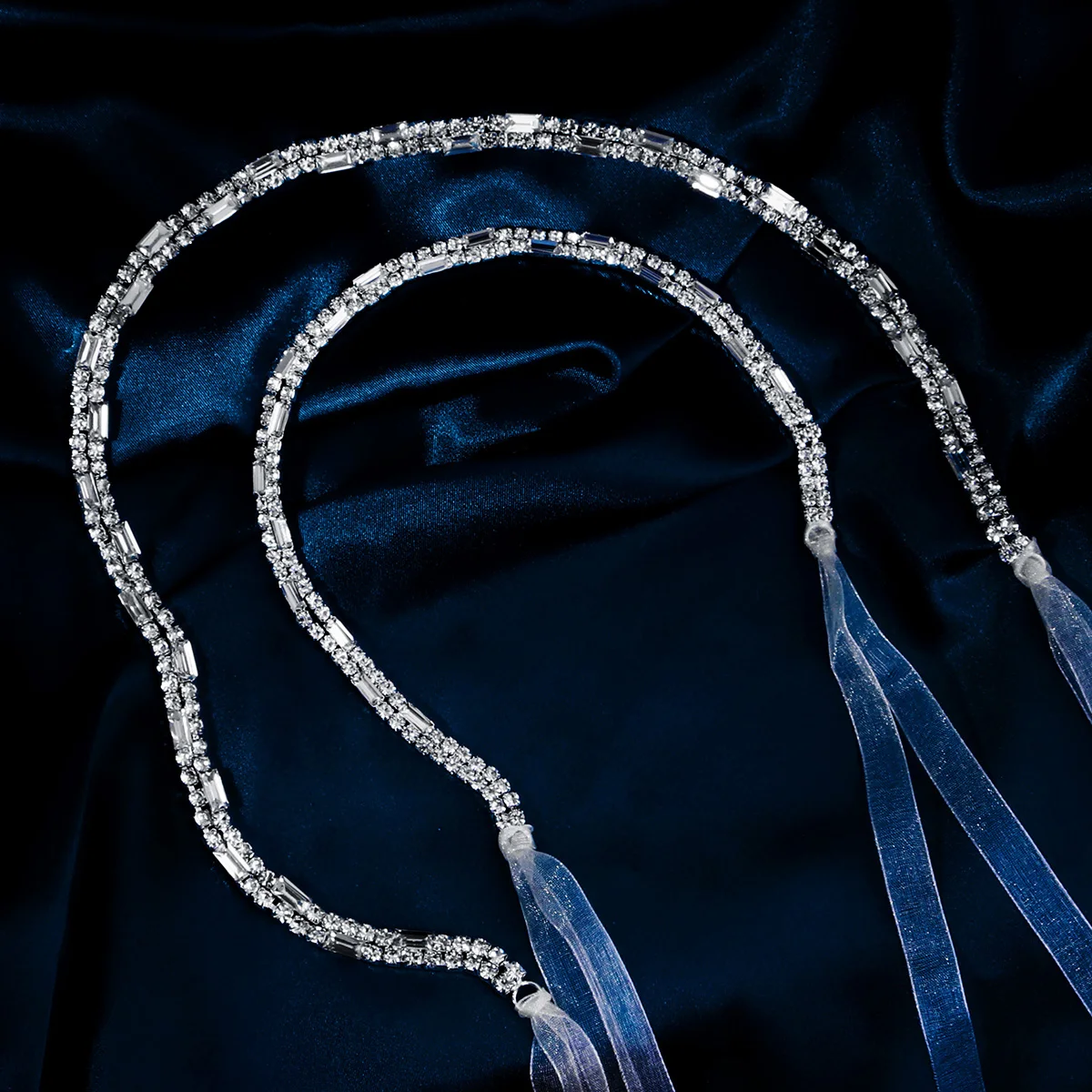 Cinturón de Cadena con Garras de Diamantes de Imitación Plateados y Diadema, Joyería Nupcial de Moda, Accesorios para el Cabello, Cinturones para Vestidos de Fiesta