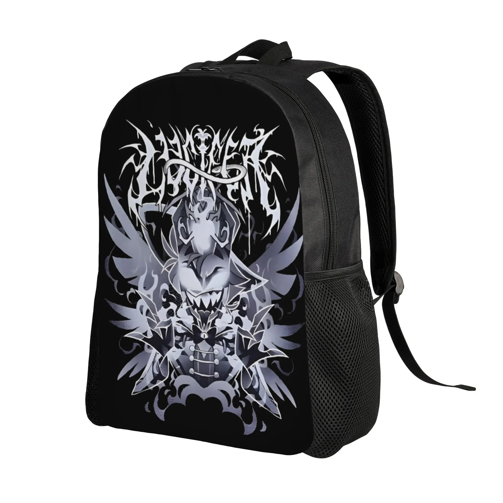 HazbinsHotels Lucifer Metal Lucifer MorningStar Backpack Girl Durable Backpacks Polyester High School Bags University Rucksack