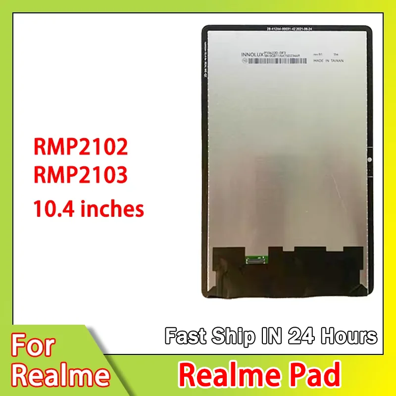 

10,4-дюймовый ЖК-дисплей для Realme Pad RMP2102, RMP2103, дигитайзер сенсорного экрана, стекло в сборе, запасные части для ремонта