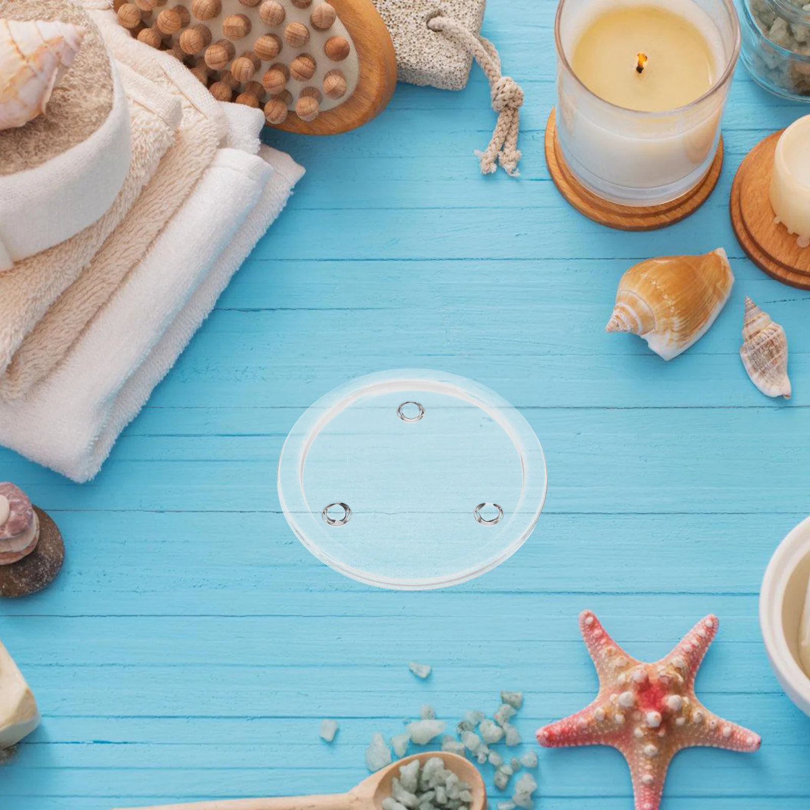 

Glass Tray Aromatherapy Holder Elegant Clear Glass Base for Aromatherapy Scented Bedroom Office Hotel Display