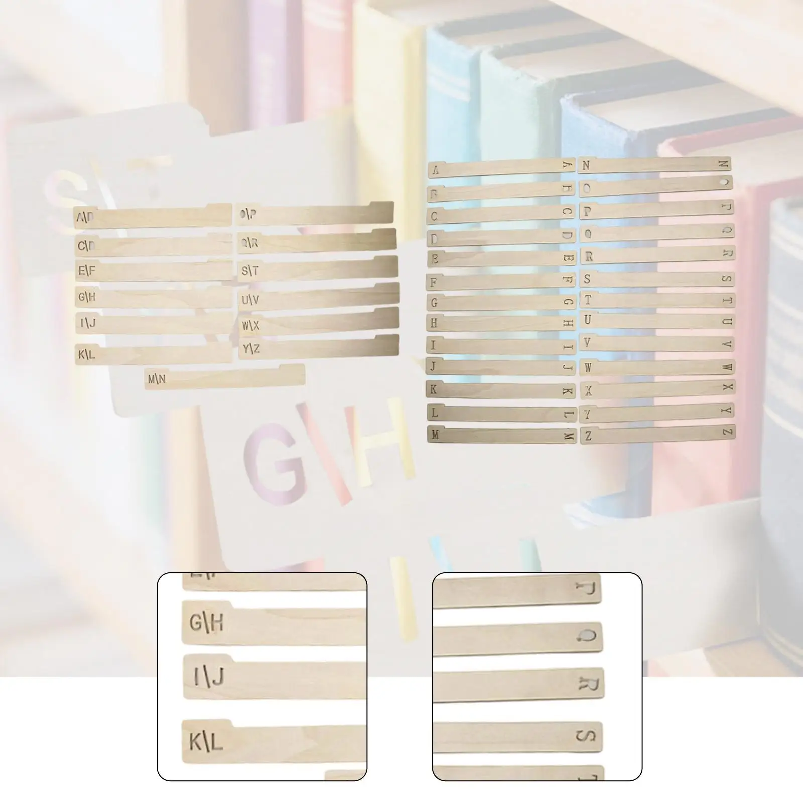 

Wood Vinyl Record Dividers Premium Display Easy to Use Alphabetical Record Storage Separators for Letter DVD Bookshelf CD