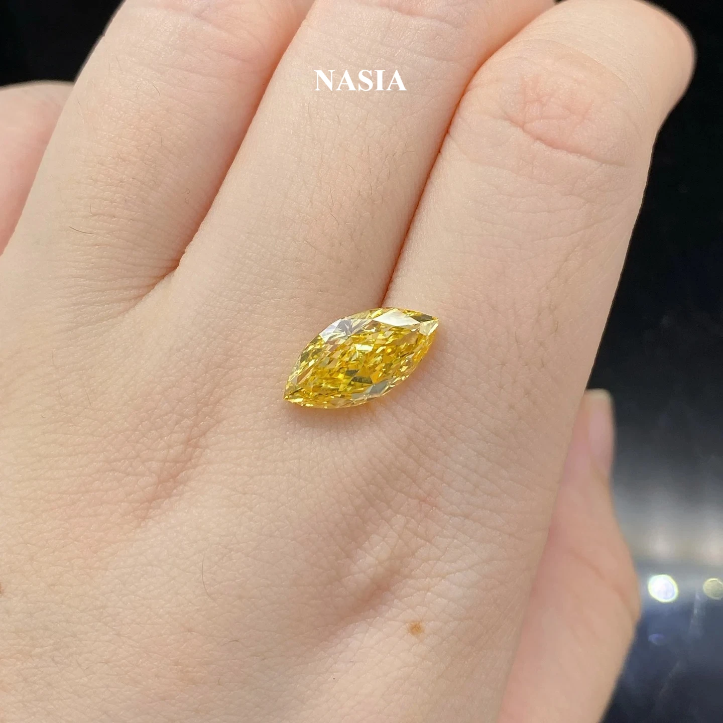 NASIA with IGI Certificate 3CT VS1 Fancy Intense Yellow Lab Grown Diamonds Marquise Shape Color Diamond for Women Wholesale 2026