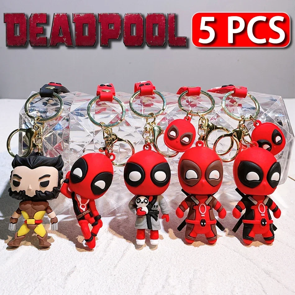 LLavero de Deadpool y Lobezno, figura colgante de Deadpool 3, juguete de película genial, modelo de figura de juguete, decoración, regalos de cumpleaños para niños