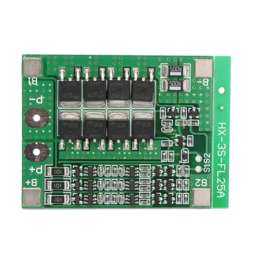 Placa de protección de carga de batería de litio 3S, 12V, 25A, 18650, equilibrador de batería 18650, célula ecualizadora para herramientas eléctricas