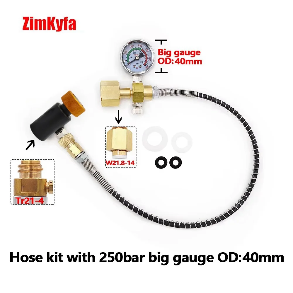 Estação de recarga de co2 para cilindro de fluxo de refrigerante, conexão rápida W21.8-14/din477, cga320, tanque grande de dióxido de carbono para sodastream