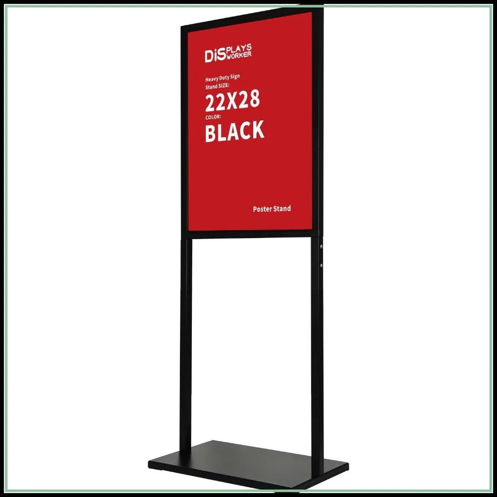

Heavy Duty Double Sided Poster Floor Stand, 22x28 Inch Sign Holder, Black