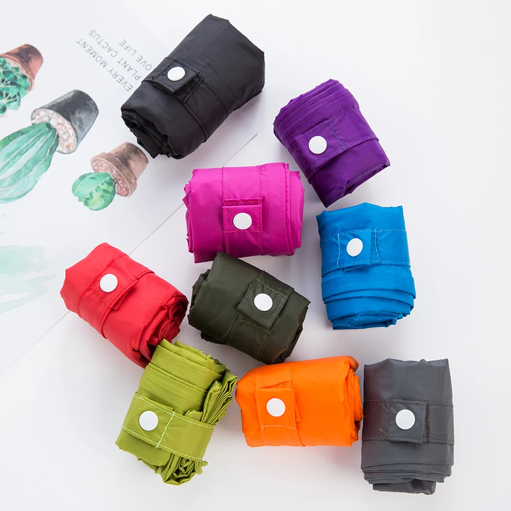 حقيبة تسوق سميكة قابلة للطي بطبقة مزدوجة، حقيبة كبيرة من النايلون، حقيبة سميكة قابلة للطي ومقاومة للماء ومضادة للتمزق، حقيبة يد #1