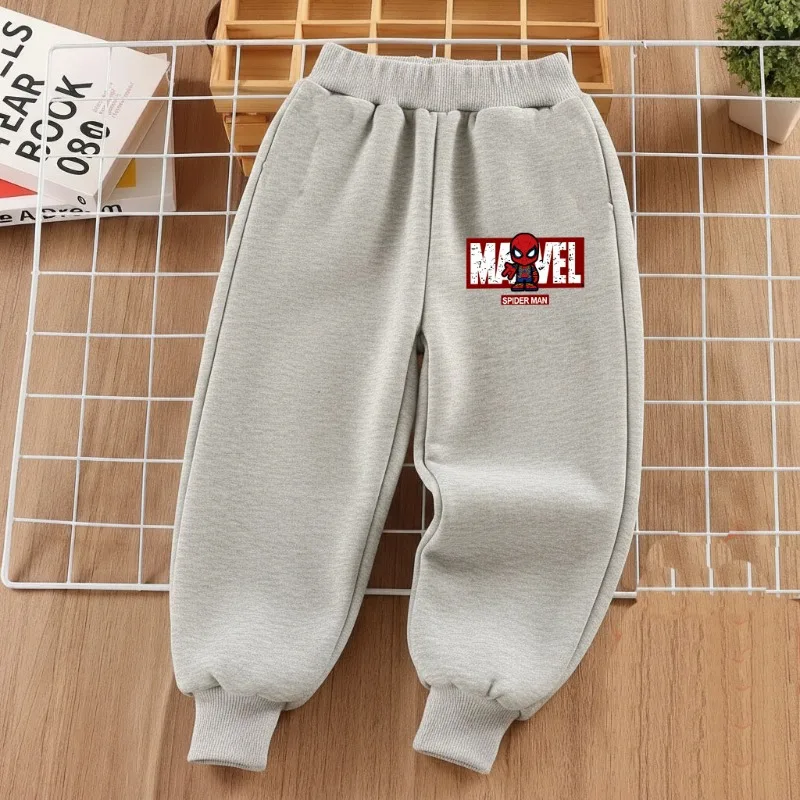 ربيع الخريف الفتيان السراويل الرياضية الأعجوبة سبايدرمان المطبوعة الاطفال بناطيل كاجوال الأطفال عالية الخصر عداء ببطء مريح مرونة الخصر بانت #1