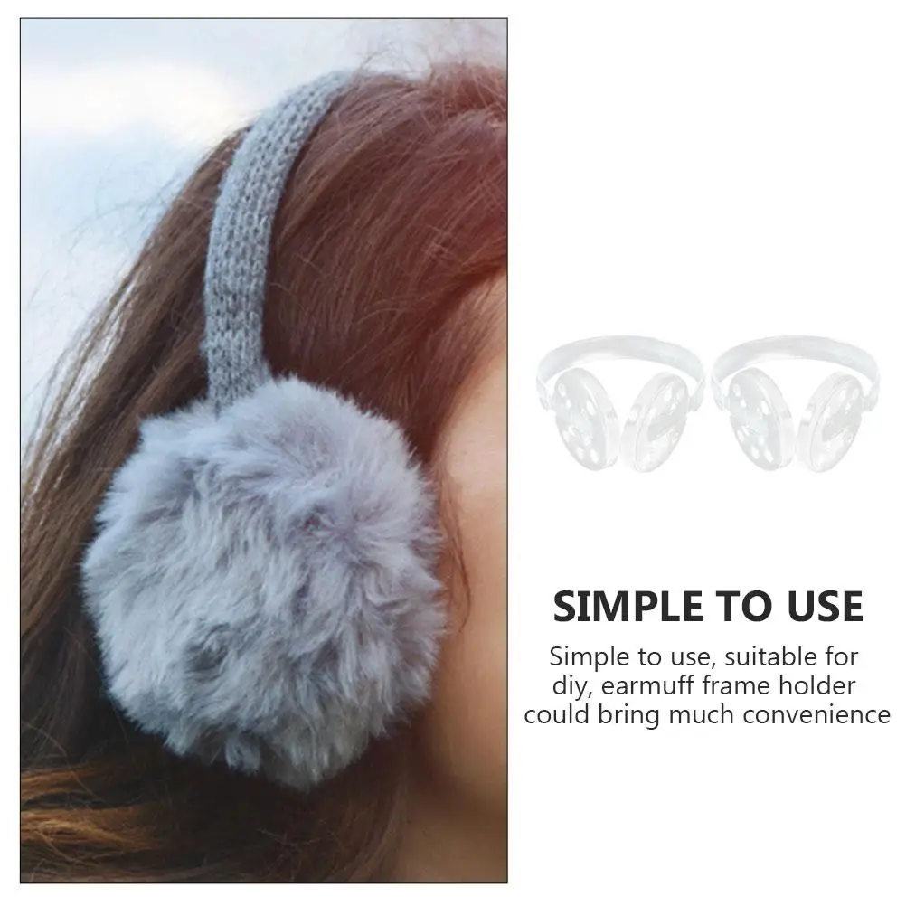 2 Pcs Ear Cup Plastic Earmuff Frame Shelf for DIY Muffs Winter Accessories Making Rack Warm Holder