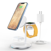 3 in 1 Wireless Charging Station Fast Wireless Mag-Safe Charger Stand for iphone 16 15 14 13Pro Max/Plus/Pro/Mini,iWatch Ultra
