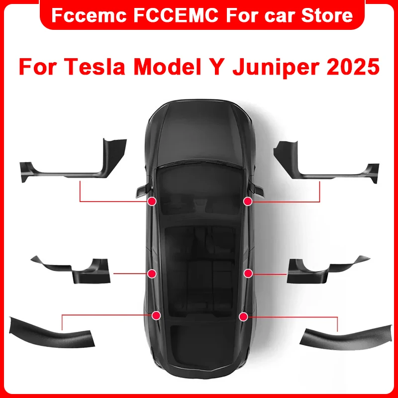 

Полный комплект, 6 шт. для Tesla Model Y Juniper 2025 Launch, боковая противоударная накладка из ТПЭ, защитный коврик для порога