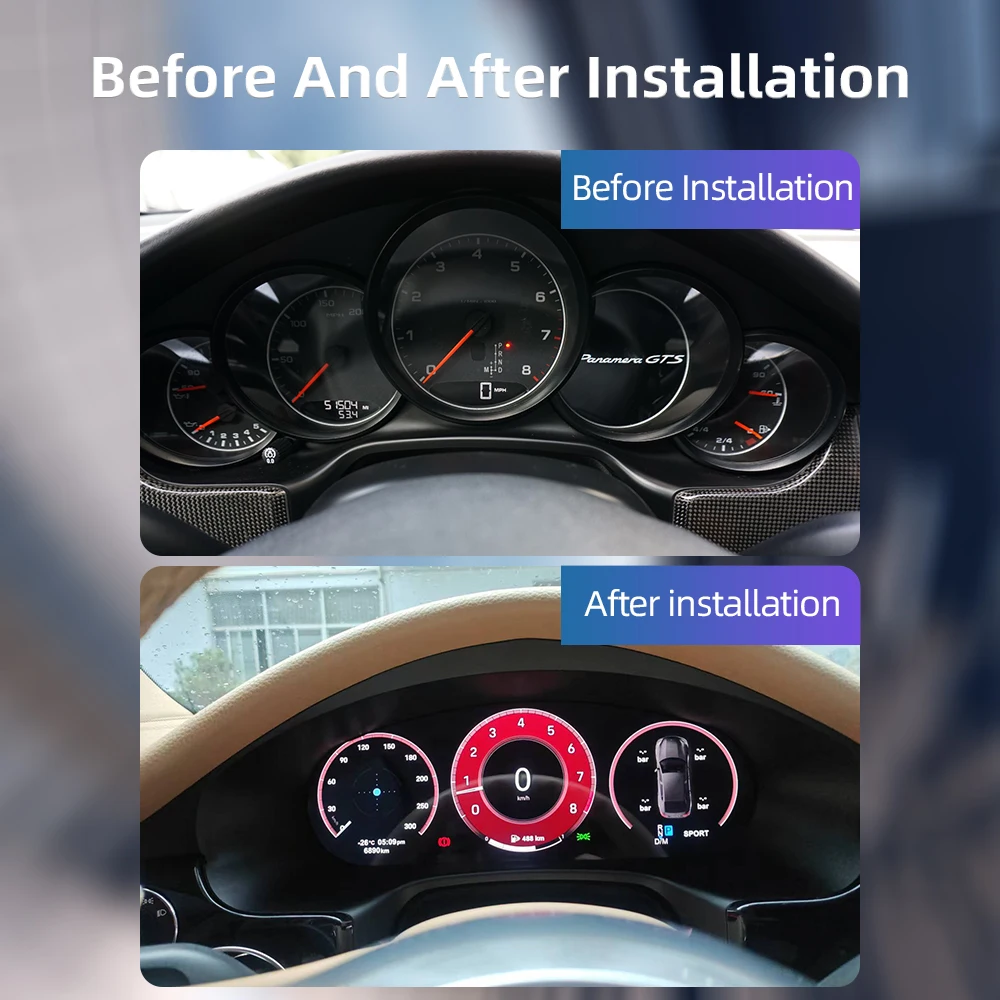 Digital Cluster Virtual Cockpit for Porsche Panamera 970 Gts Turbos 4s 10-17 Multimedia Player Odometer Dashboard Speed Meter