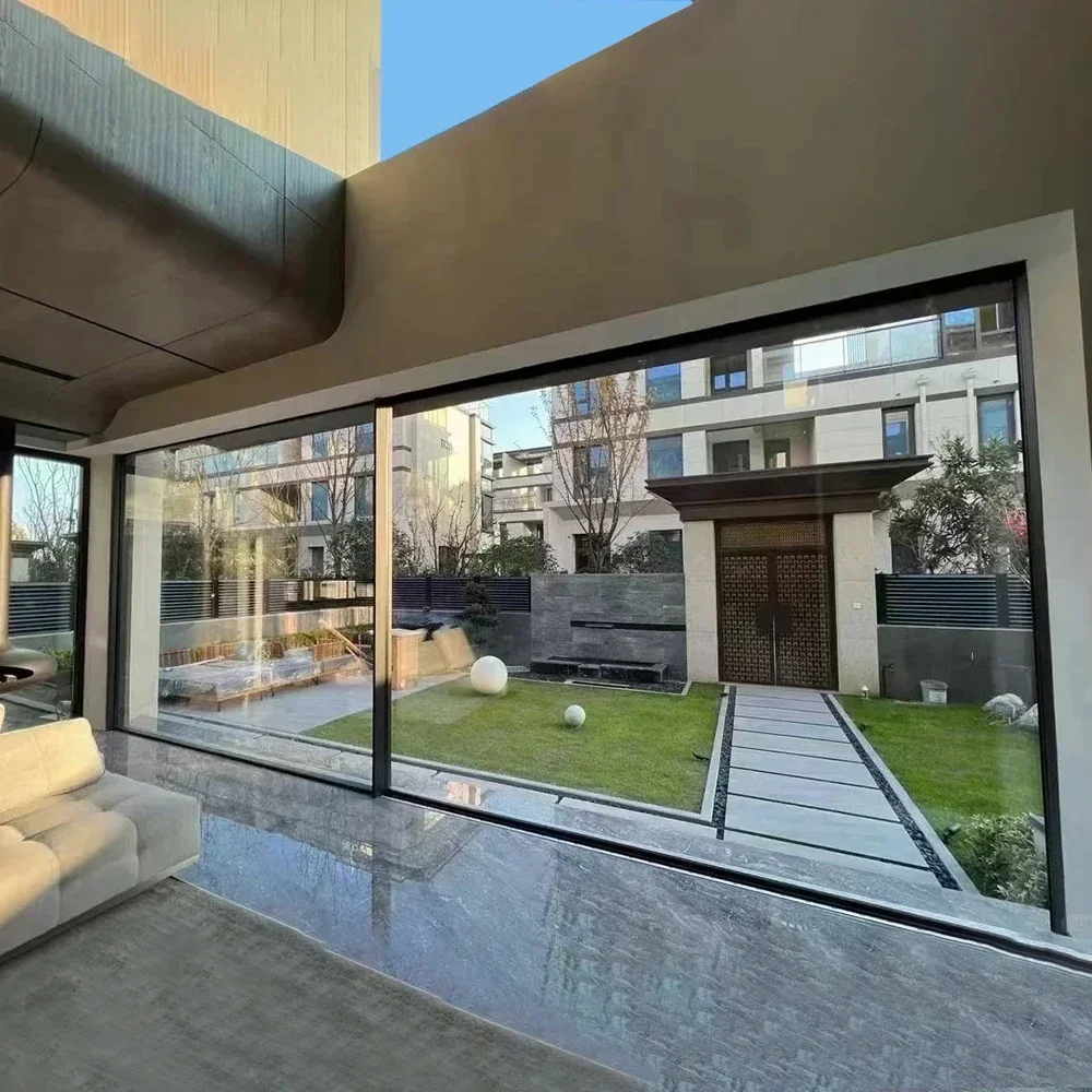 Sixinalu Sliding Doorl Thermal Break Aluminum Doors With Shutter Front Double Glass Exterior Interior Garden Custom Home Decor