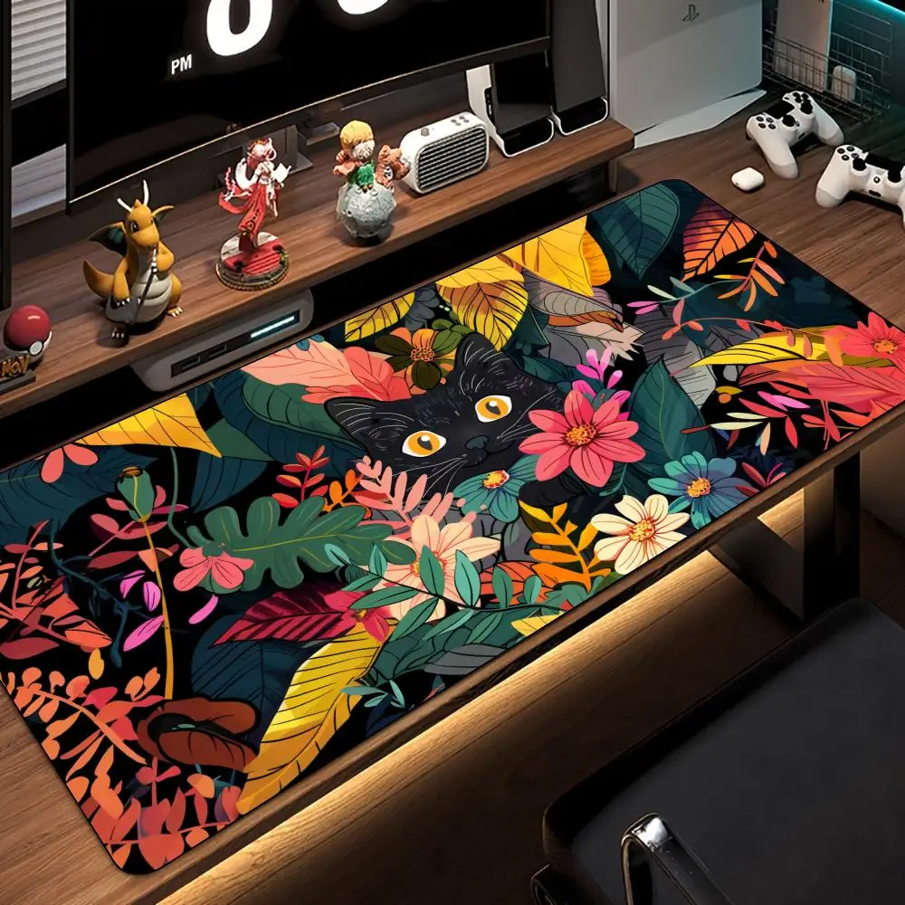 로맨틱 동화 고양이 애니메이션 마우스 패드 고무 미끄럼 방지 데스크 매트 pc 액세서리 게임 매트 키보드 마우스 패드 데스크탑 미학