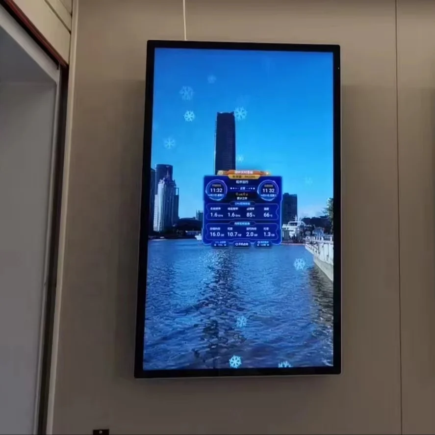 High Resolution Touch Screen Restaurant Menu Board Digital LCD Display Advertising