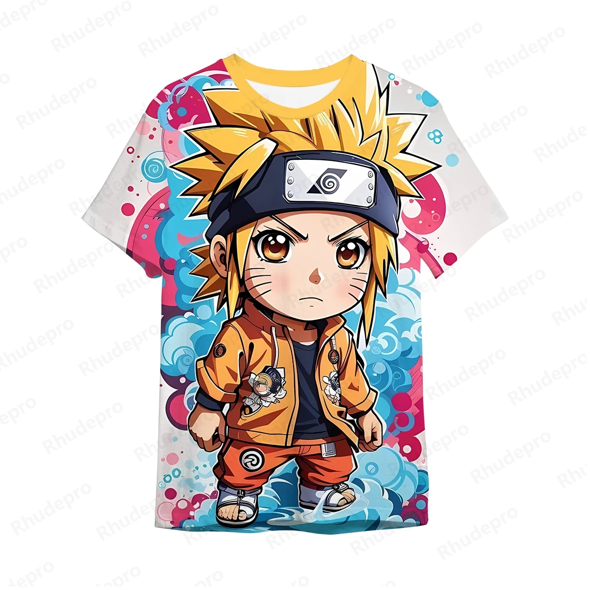 Harajuku Style Men Gift Naruto Trend Shirts Men's T-shirt Short Sleeve Y2k Clothes Anime 2024 Clothing Streetwear New