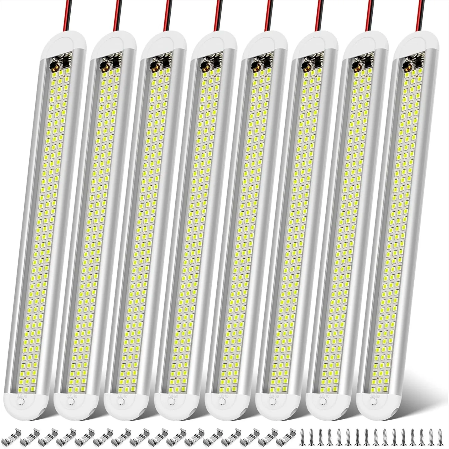 

12V LED Interior Light Bar 120LEDs 1500LM 8W with ON/Off Switch for Enclosed Cargo Trailer Car RV Van Truck Lorry Camper Boat