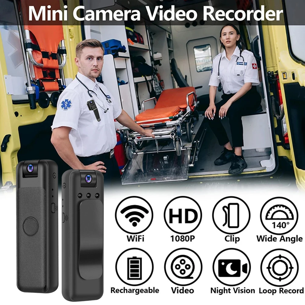 HD 1080P Mini Camera with WiFi Portable Small Digital Video Recorder Police BodyCam Infrared Night Vision Miniature Camcorder