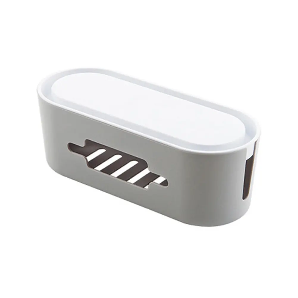 

Multifunctional Grey Cable Storage Box Large Power Strip Organizer Cord Hider Box Dustproof Household Wire Container for Home