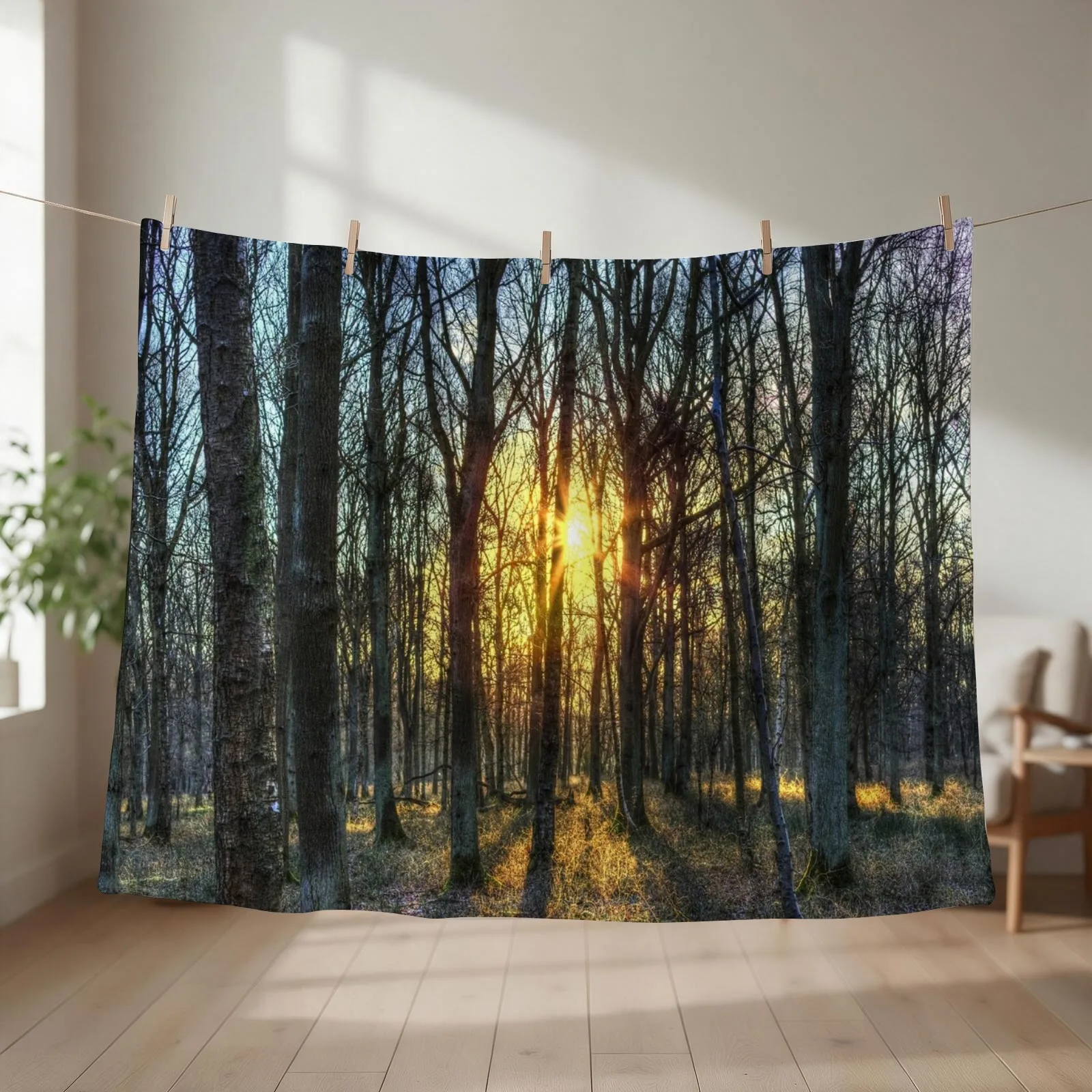 Early Morning Forest Throw Blanket Luxury St Large anime Camping Blankets