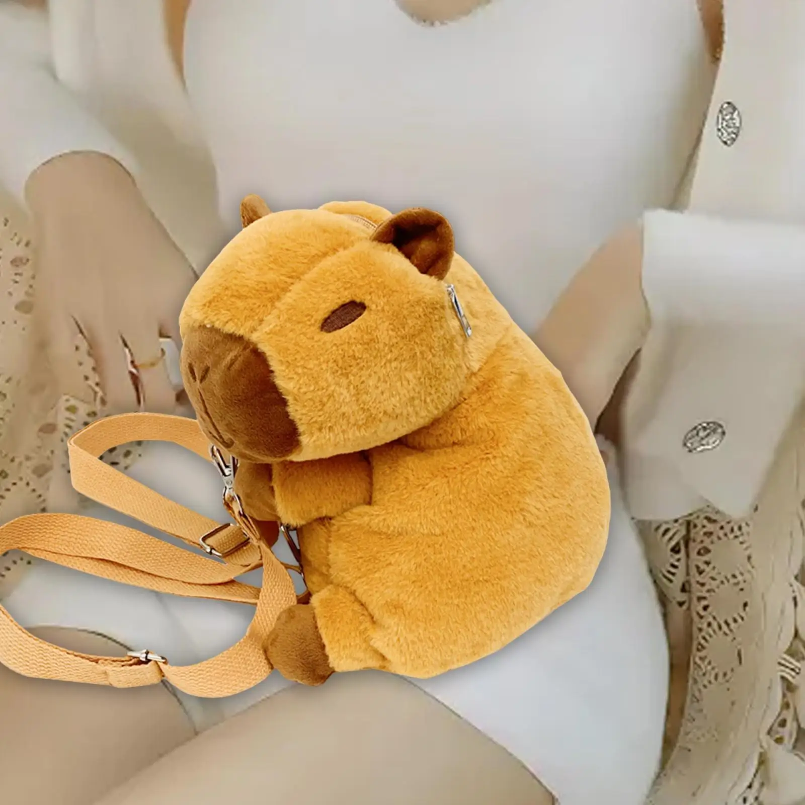

Capybara Backpack Soft Lightweight Fashion Lovely Plush Bag for Adults Kids