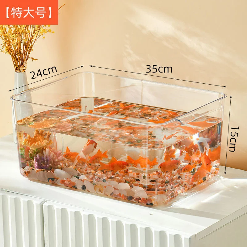 PET Aquarium Box Plastics Ultra-white Organic Glass Explosion-proof Fish Tank Tabletop Small Ecological Water Tank