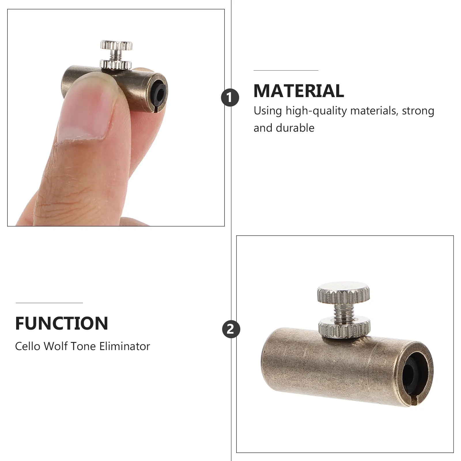 

2pcs For Cello Adjustable Wolf Tone Mute Durable Instrument Accessory Suppress Annoying Wolf Tone Easy Storage Gift